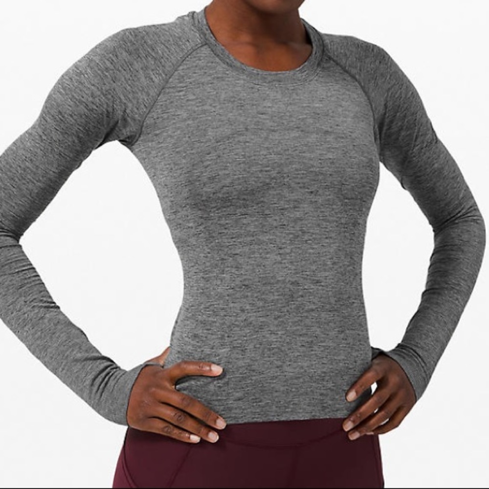 Lulu lemon heather grey swiftly tech long sleeve
